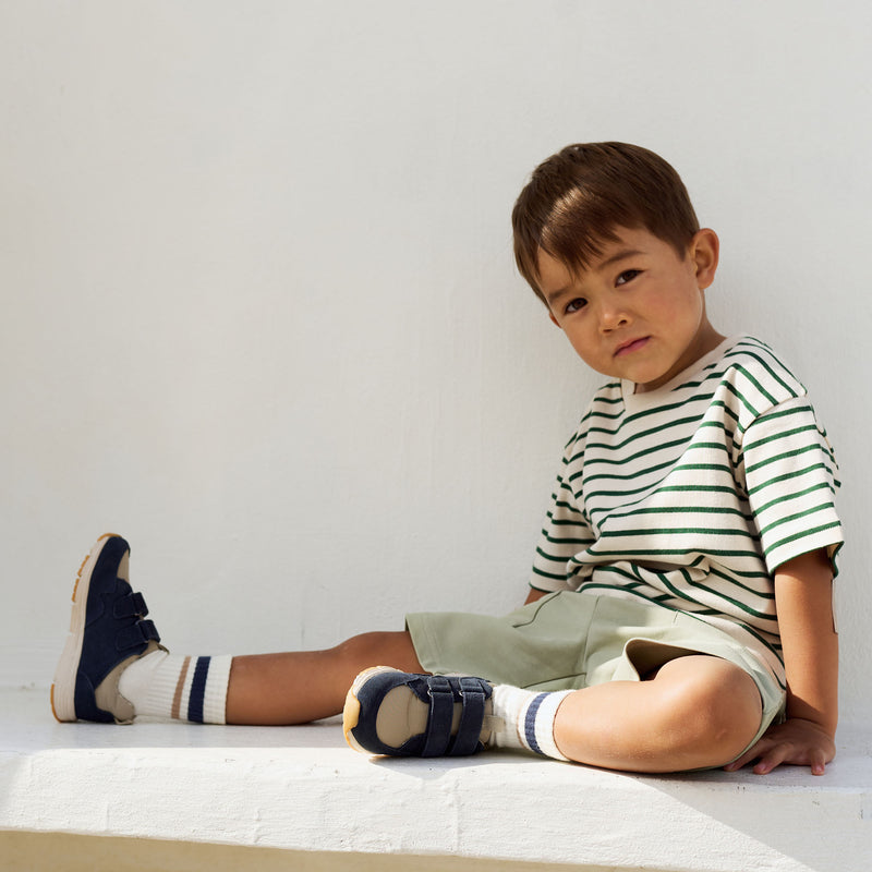 Wheat Main T-shirt S/S Fabian T-Shirt 4142 green stripe