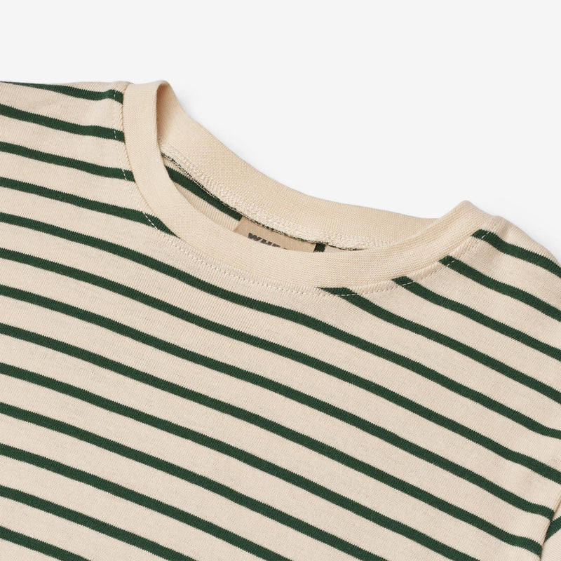 Wheat Main T-shirt S/S Fabian T-Shirt 4142 green stripe