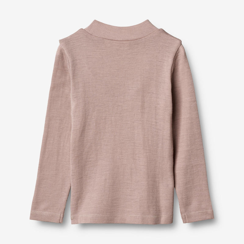 Wheat Wool T-shirt Wool Ruffle LS Jersey Tops and T-Shirts 2086 dark powder 