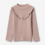 Wheat Wool T-shirt Wool Ruffle LS Jersey Tops and T-Shirts 2086 dark powder 
