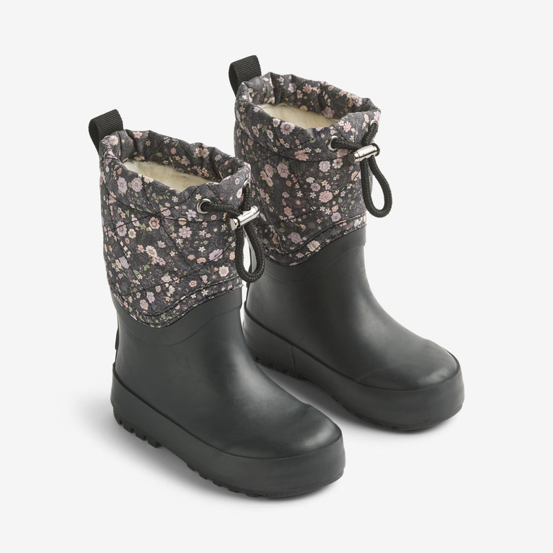 Wheat Footwear Thermo Snowboot Drizzle Rubber Boot 9528 black sea open flowers
