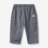 Wheat Main Trousers Arne Trousers 1312 greyblue slub stripe