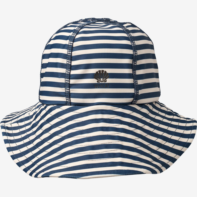 Wheat Main UV Sun Hat Swimwear 1325 indigo stripe