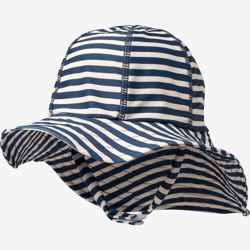 Wheat Main UV Sun Hat Swimwear 1325 indigo stripe