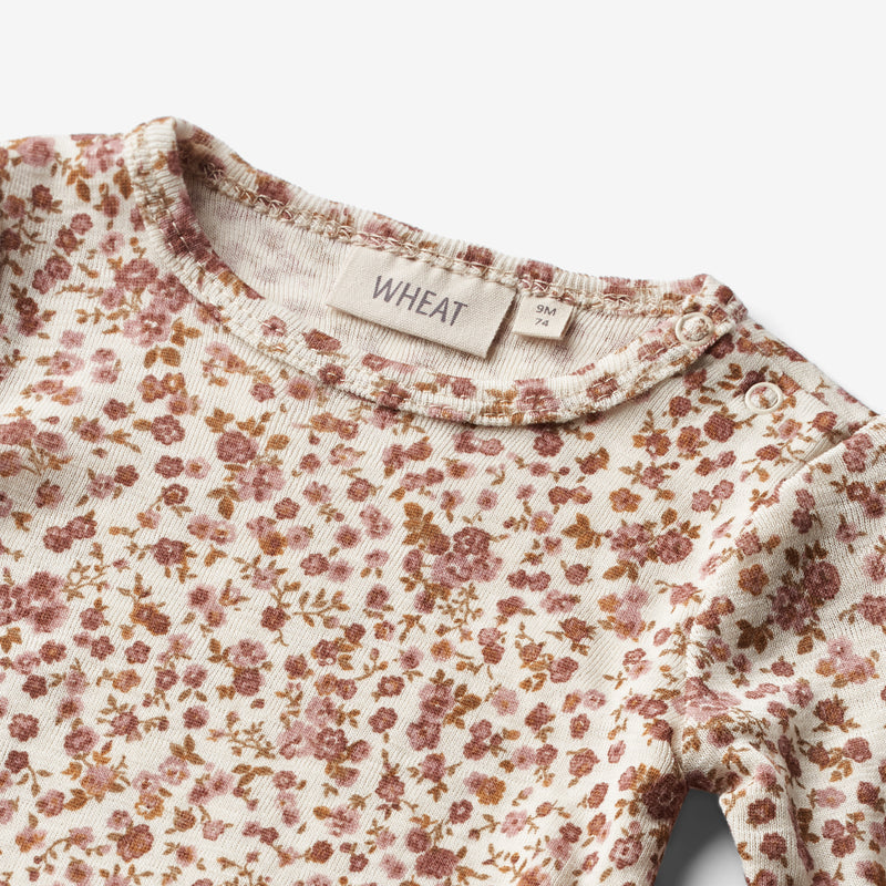 Wheat Wool Wool Body L/S Lucca Underwear/Bodies 2475 rose flowers