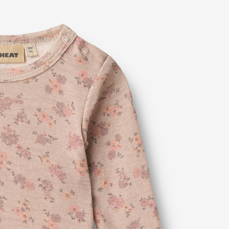 Wheat Wool Wool Body L/S Lucca Underwear/Bodies 1358 lilac flowers