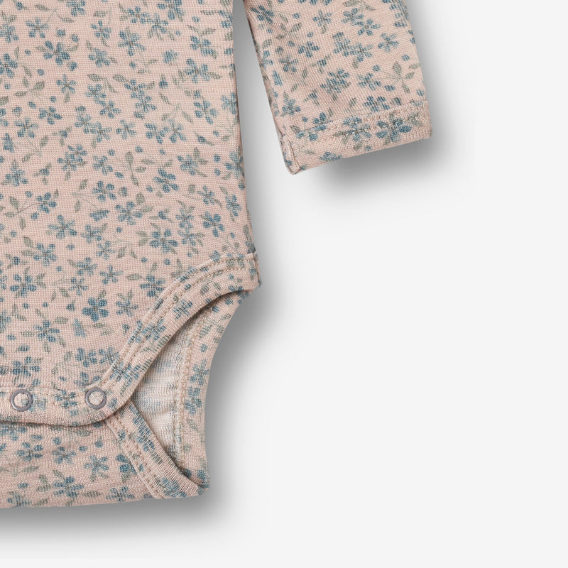 Wheat Wool Wool Body L/S Lucca Underwear/Bodies 1481 blue flowers