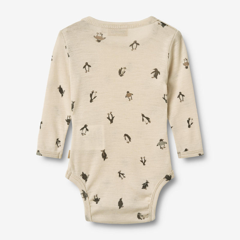 Wheat Wool Wool Body L/S Lucca Underwear/Bodies 9564 penguins