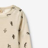 Wheat Wool Wool Body L/S Lucca Underwear/Bodies 9564 penguins