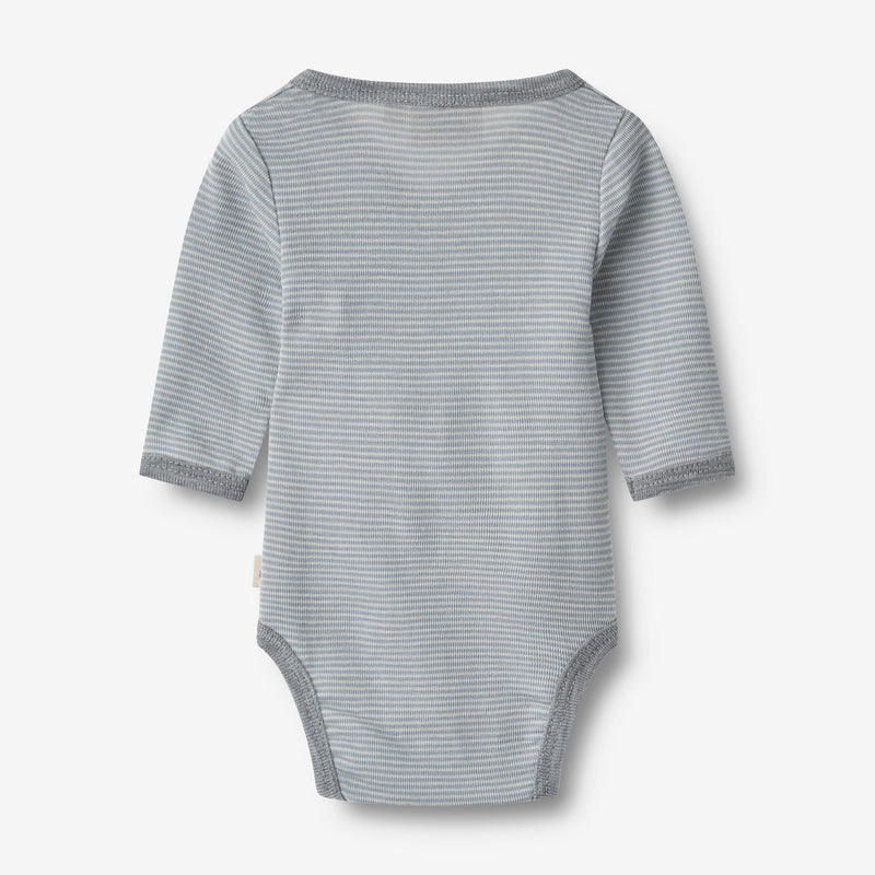 Wheat Wool Wool Body L/S Willow Underwear/Bodies 1522 cloudy sky stripe