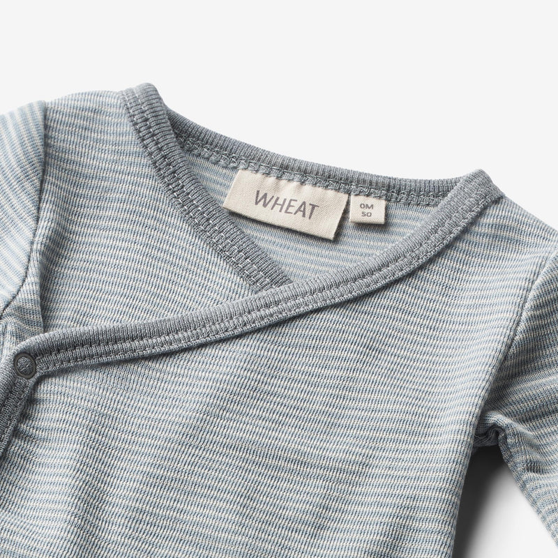 Wheat Wool Wool Body L/S Willow Underwear/Bodies 1522 cloudy sky stripe