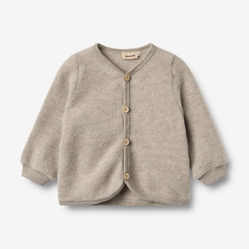 Wheat Wool Wool Fleece Cardigan Kari Sweatshirt 3204 khaki melange
