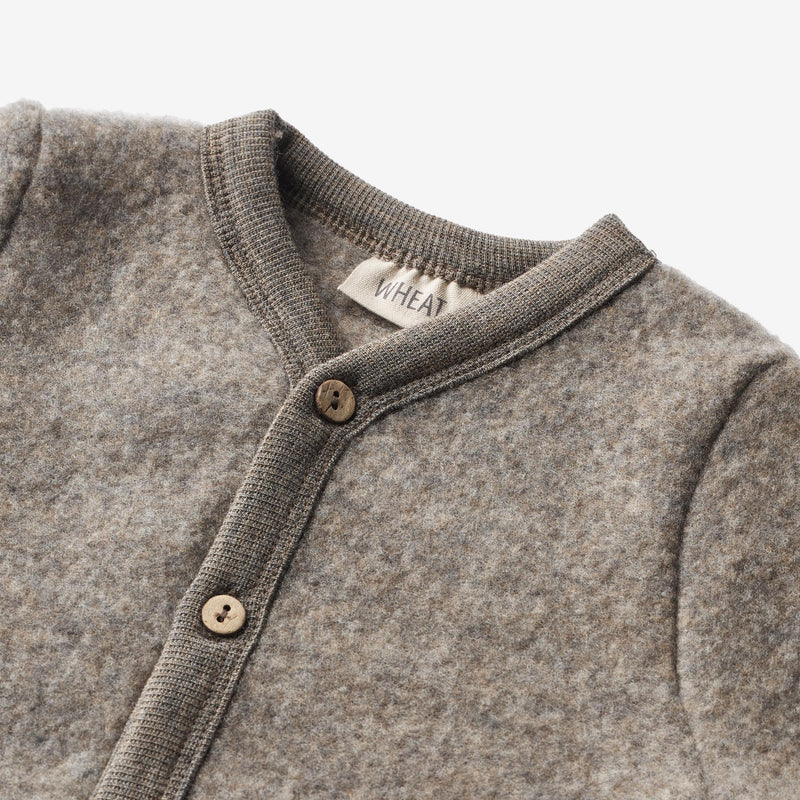 Wheat Wool Wool Fleece Cardigan Kari Sweatshirt 3015 brown melange