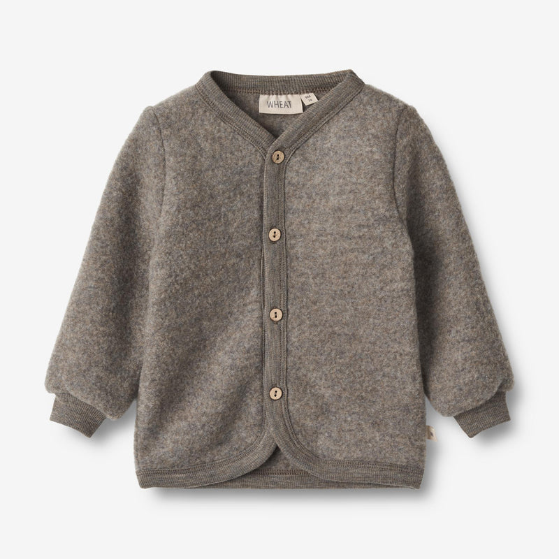 Wheat Wool Wool Fleece Cardigan Kari Sweatshirt 3015 brown melange