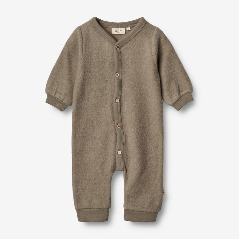 Wheat Wool Wool Fleece Jumpsuit | Baby Jumpsuits 0099 grey stone