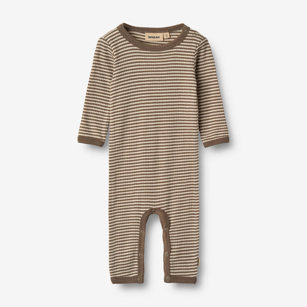 Wheat Wool Wool Jumpsuit L/S Haven Jumpsuit 9578 wood stripe