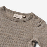 Wheat Wool Wool Silk Body L/S Lucca Underwear/Bodies 3204 khaki melange