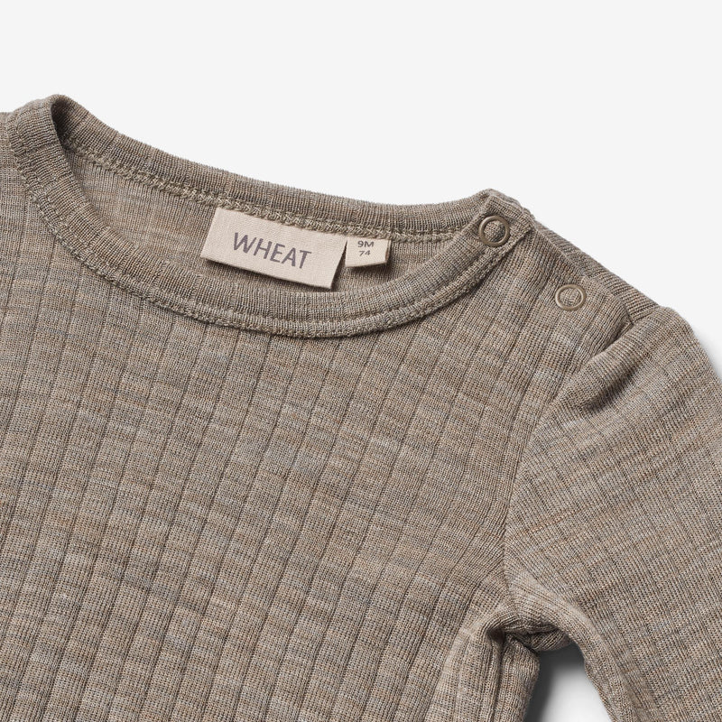 Wheat Wool Wool Silk Body L/S Lucca Underwear/Bodies 3204 khaki melange