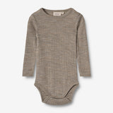 Wheat Wool Wool Silk Body L/S Lucca Underwear/Bodies 3204 khaki melange