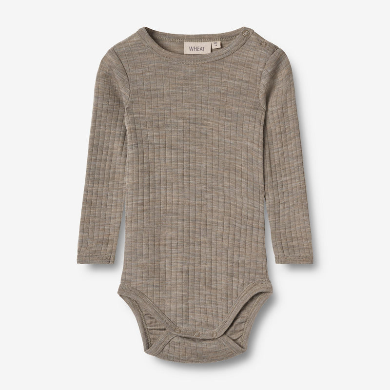 Wheat Wool Wool Silk Body L/S Lucca Underwear/Bodies 3204 khaki melange