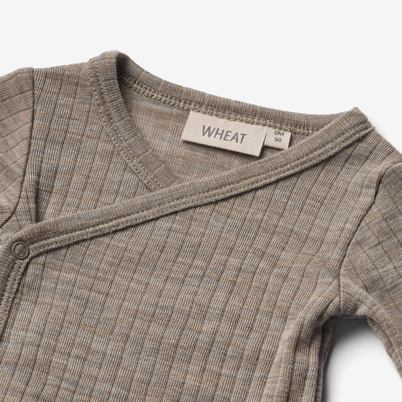 Wheat Wool Wool Silk Body L/S Willow Underwear/Bodies 3204 khaki melange