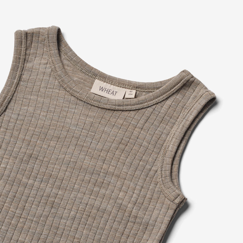 Wheat Wool Wool Silk Singlet Iggy Jersey Tops and T-Shirts 3204 khaki melange