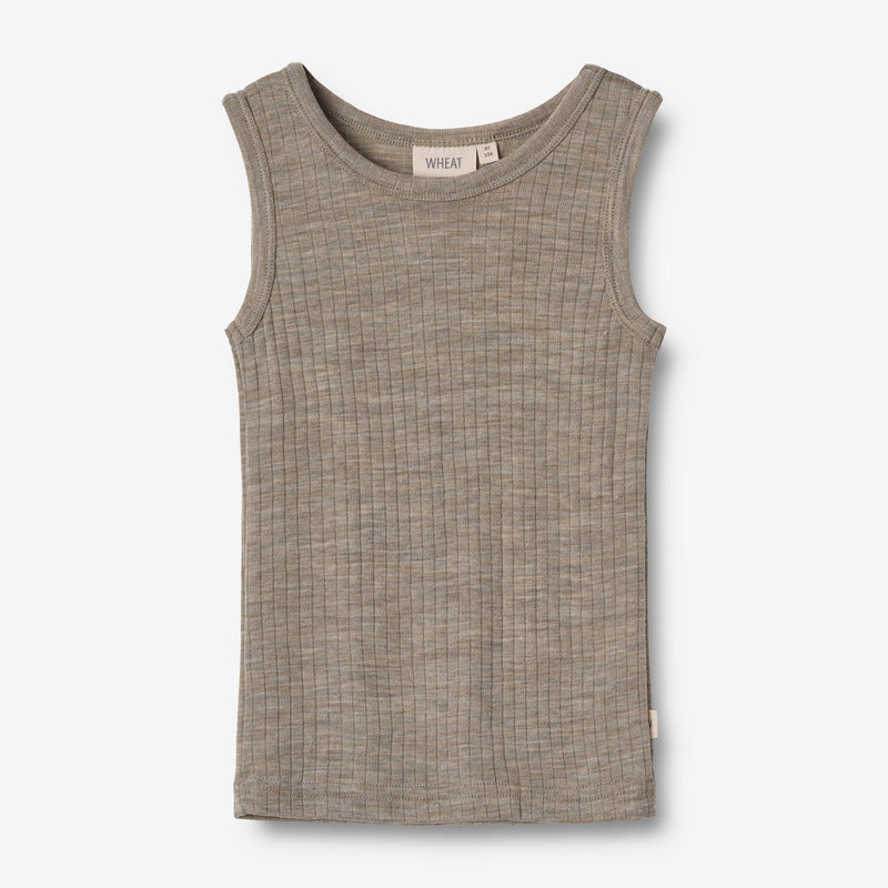 Wheat Wool Wool Silk Singlet Iggy Jersey Tops and T-Shirts 3204 khaki melange