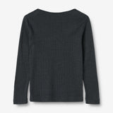 Wheat Wool Wool Silk t-shirt L/S Alfie Jersey Tops and T-Shirts 1432 navy