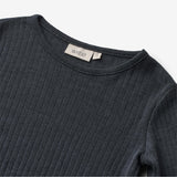 Wheat Wool Wool Silk t-shirt L/S Alfie Jersey Tops and T-Shirts 1432 navy