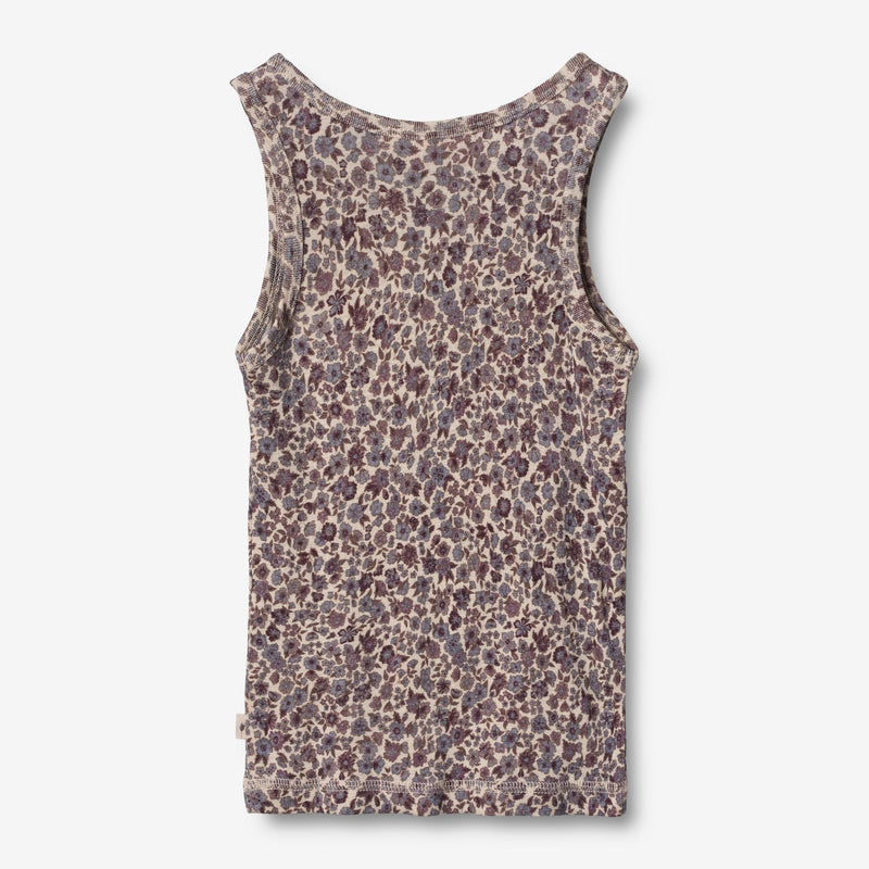 Wheat Wool Wool Singlet Elga Underwear/Bodies 1493 purple flowers
