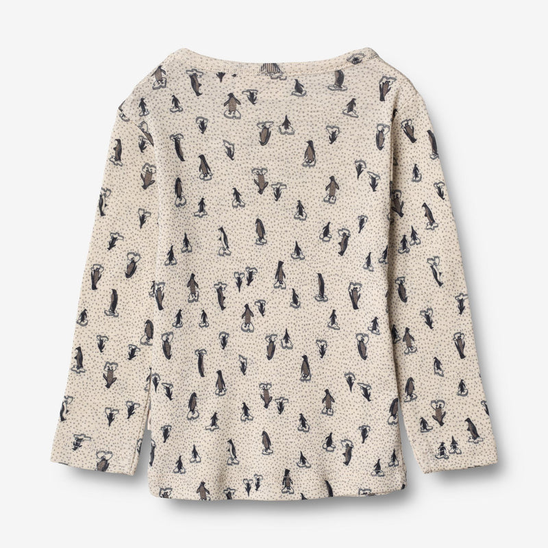 Wheat Wool Wool T-Shirt LS | Baby Jersey Tops and T-Shirts 9512 penguins on ice