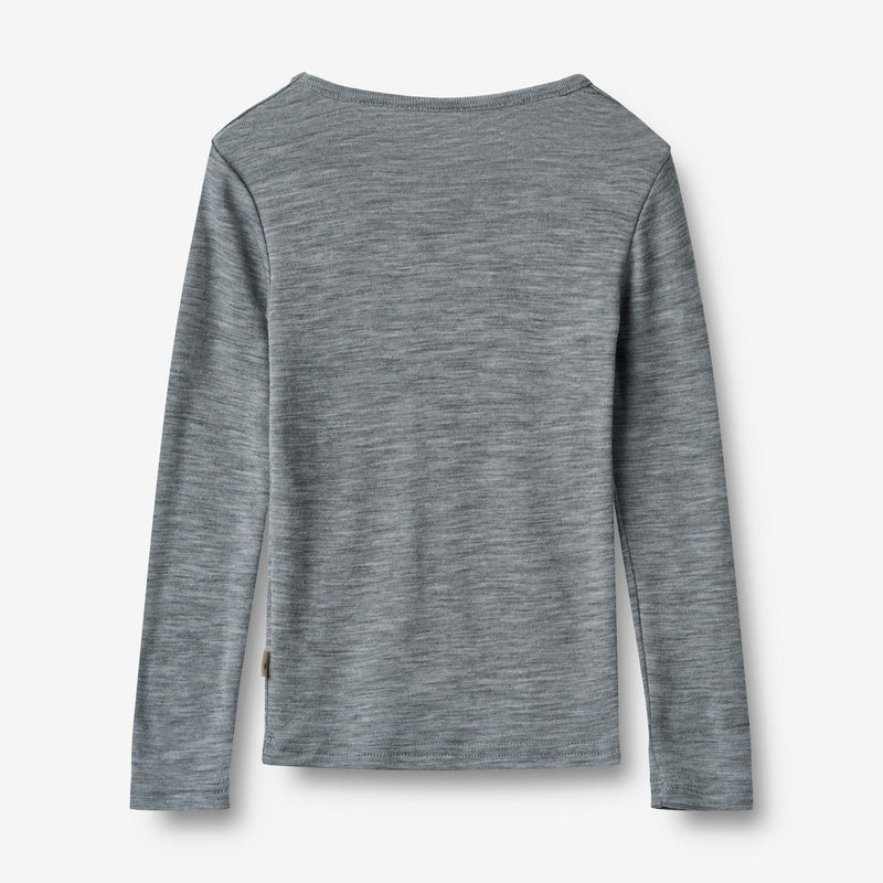 Wheat Wool Wool T-Shirt L/S Alfie T-Shirt 0224 melange grey