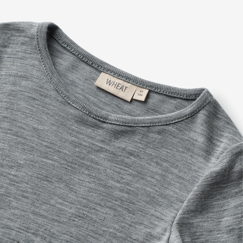 Wheat Wool Wool T-Shirt L/S Alfie T-Shirt 0224 melange grey
