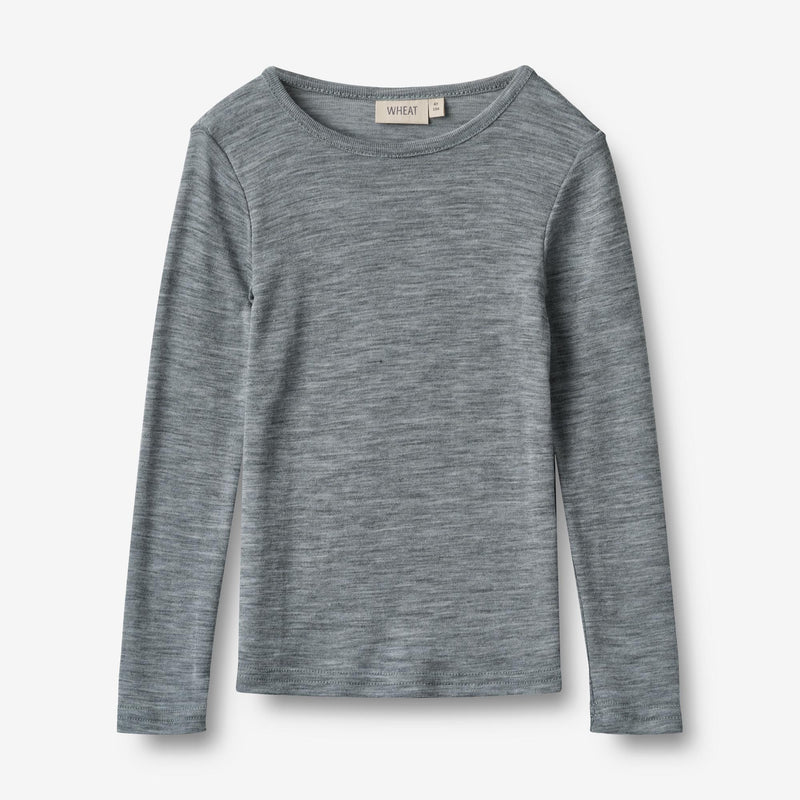Wheat Wool Wool T-Shirt L/S Alfie T-Shirt 0224 melange grey