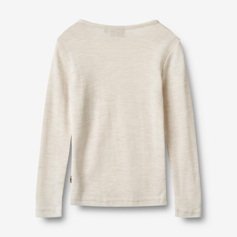 Wheat Wool Wool T-Shirt L/S Alfie T-Shirt 1141 eggshell melange