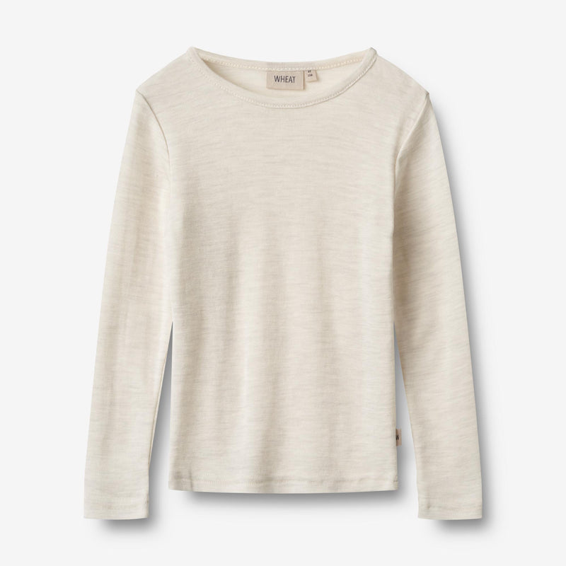 Wheat Wool Wool T-Shirt L/S Alfie T-Shirt 1141 eggshell melange