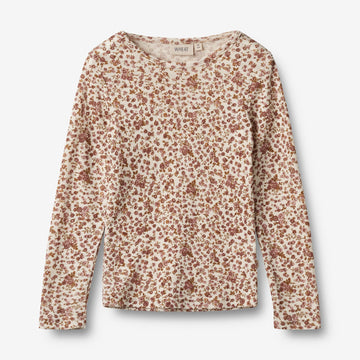 Wheat Wool Wool T-Shirt L/S Alfie T-Shirt 2475 rose flowers