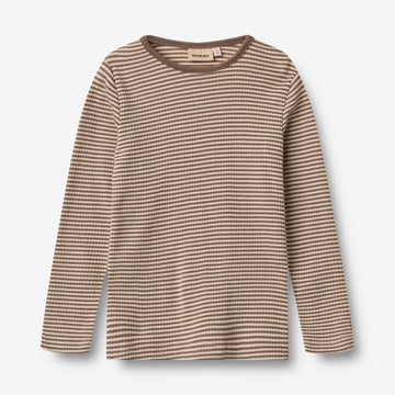 Wheat Wool Wool T-Shirt L/S Alfie Jersey Tops and T-Shirts 9578 wood stripe