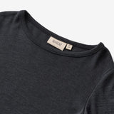 Wheat SMU Wool T-Shirt L/S Alfie T-Shirt 1432 navy