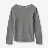 Wheat SMU Wool T-Shirt L/S Alfie T-Shirt 1433 navy stripe
