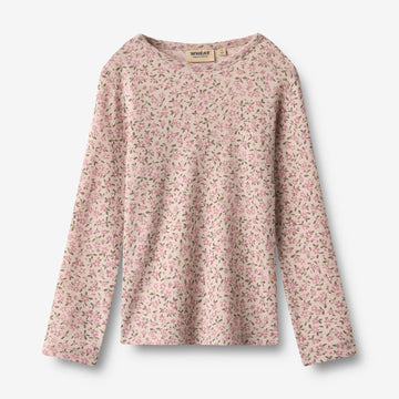 Wheat Main Wool T-Shirt L/S Alfie T-Shirt 1359 pale lilac flowers