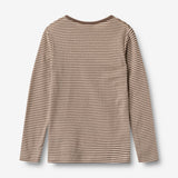 Wheat Main Wool T-Shirt L/S Alfie T-Shirt 9578 wood stripe