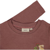 Wheat Wool T-Shirt Lucky Hare Embroidery Jersey Tops and T-Shirts 2110 rose brown