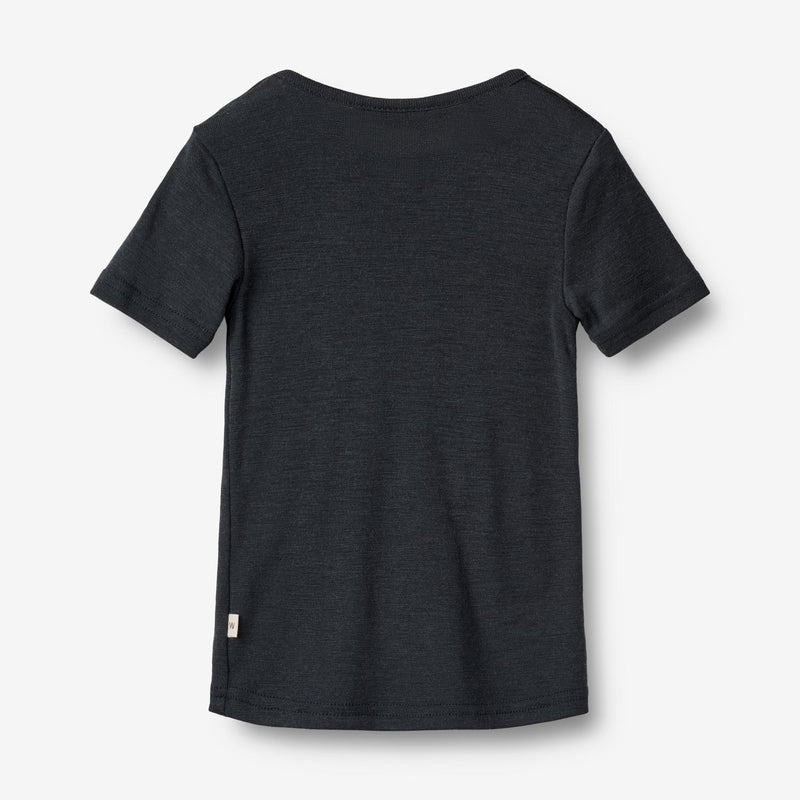 Wheat Wool Wool T-shirt S/S Seo Jersey Tops and T-Shirts 1432 navy