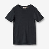 Wheat Wool Wool T-shirt S/S Seo Jersey Tops and T-Shirts 1432 navy