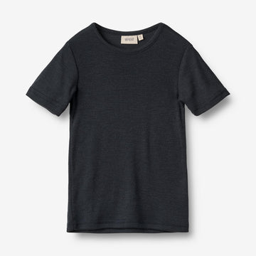 Wheat Wool Wool T-shirt S/S Seo Jersey Tops and T-Shirts 1432 navy