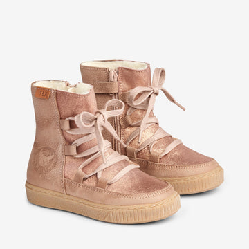 Wheat Footwear Woolie Tex Lace Shine Winter Footwear 2031 rose dawn